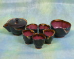 墨染の桜の煎茶器の画像